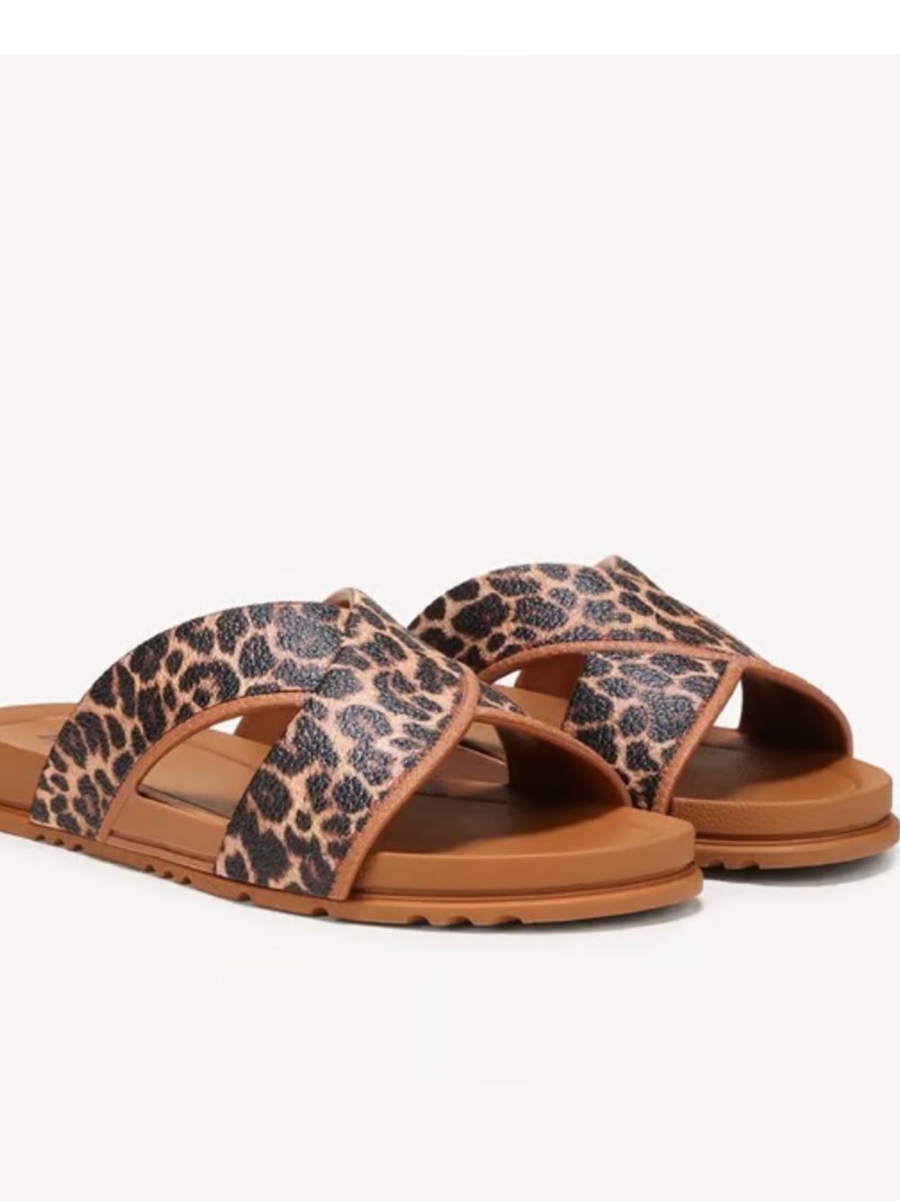 Dr. Scholl's Leopard Print Crossband Slide Sandal - Tan/Black